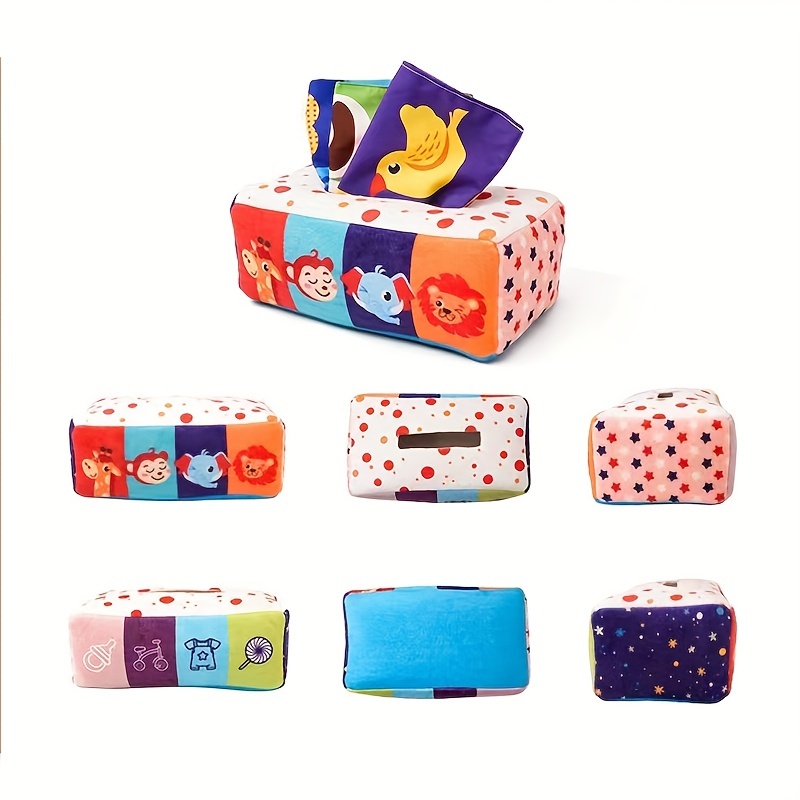 Boîte à mouchoirs Twefex pour bébé – Jouets pour bébé de 6 à 12 mois, boîte  à mouchoirs magique, jouets sensoriels pour bébés et tout-petits, jouets