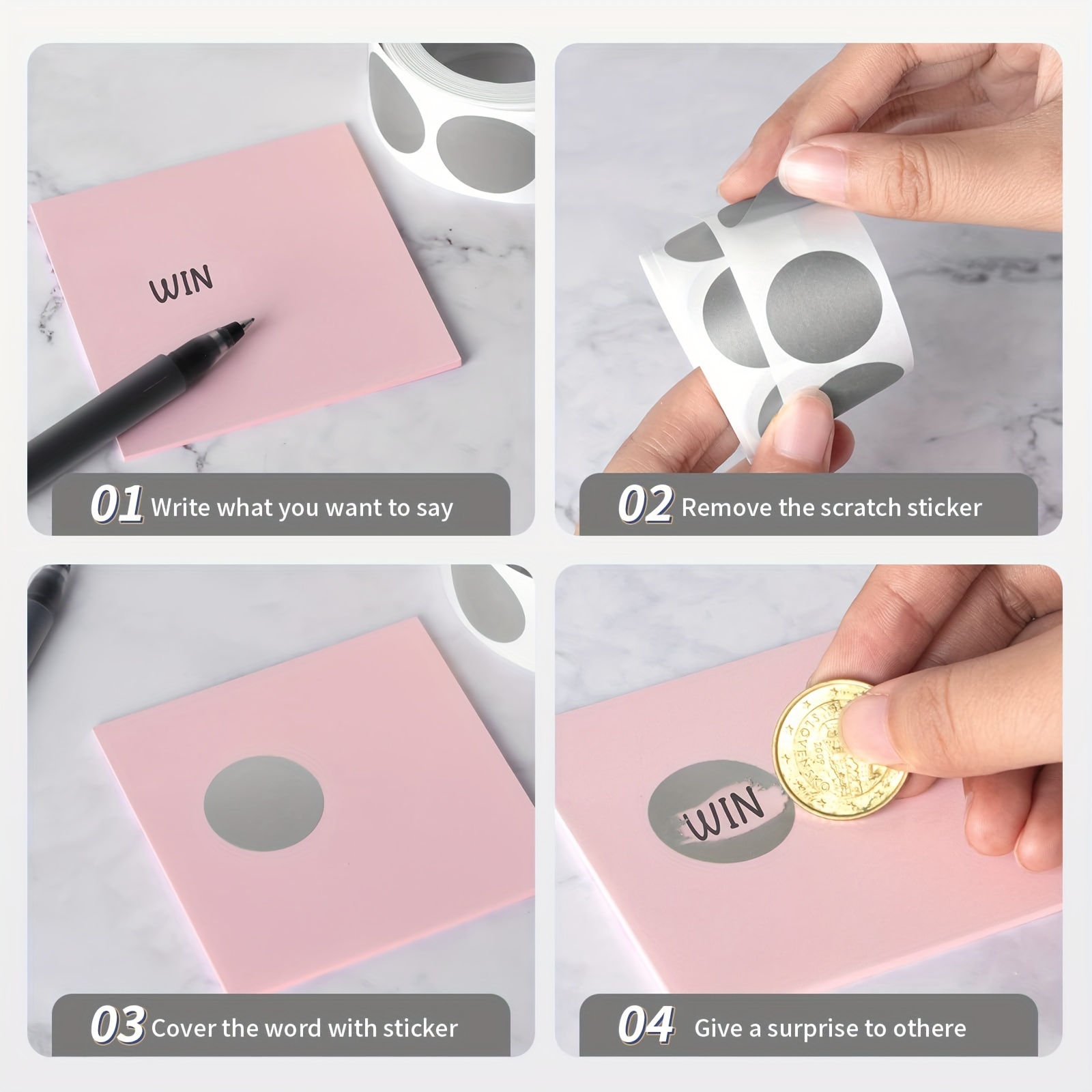 Silvery Scratch Off Stickers Round Circle Scratch Off Labels - Temu
