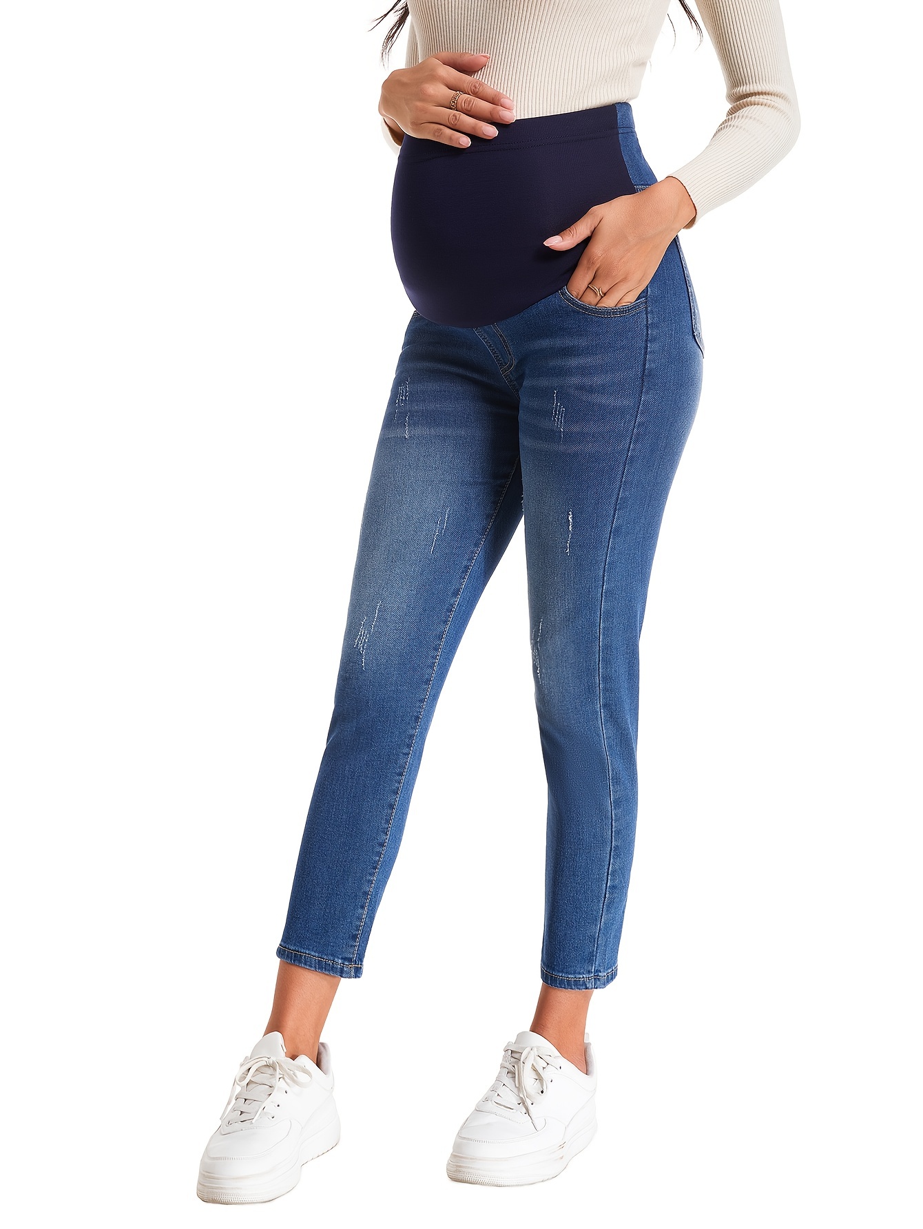Pantalones Mujer Embarazada Primavera Otoño Vaqueros Moda - Temu