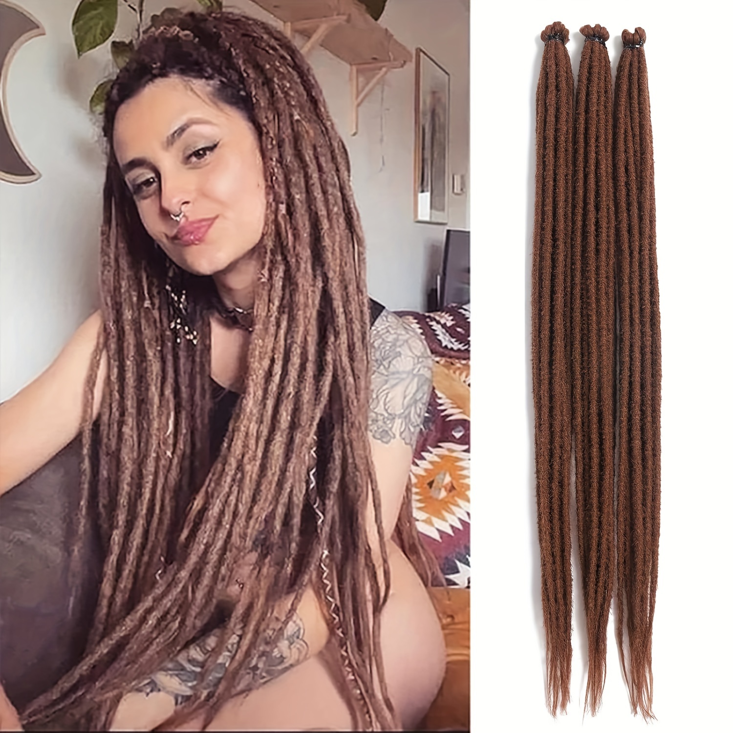 Ombre Grey Blonde Faux Locs Crochet Hair Braiding Extensions for Women  Synthetic