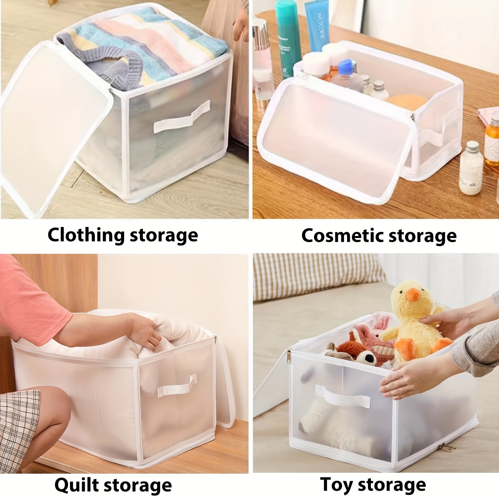 Hadanceo Clothes Organizer Case Durable Stable Moistureproof Clothes  Storage Box Multi-use Convenient for Bedroom
