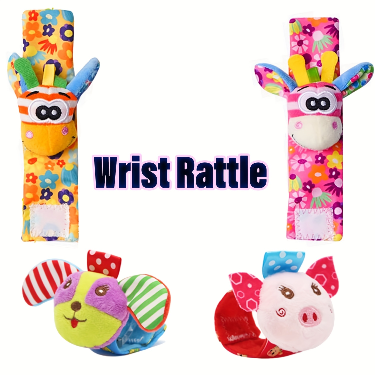  Baby Wrist Rattles Foot Finder Socks Set, Infant