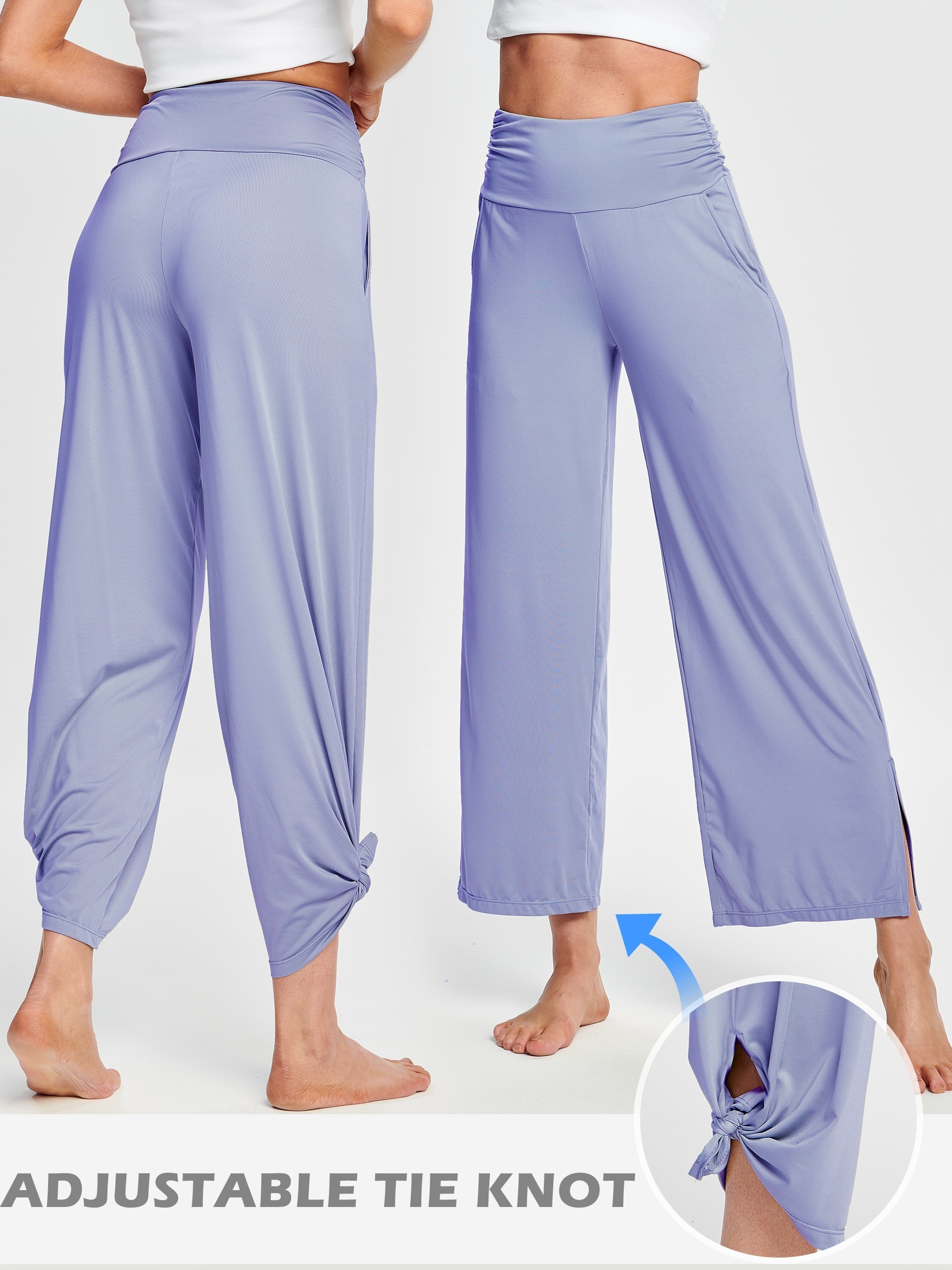 Pantalones Yoga Pierna Ancha Mujer Pantalones Casuales - Temu