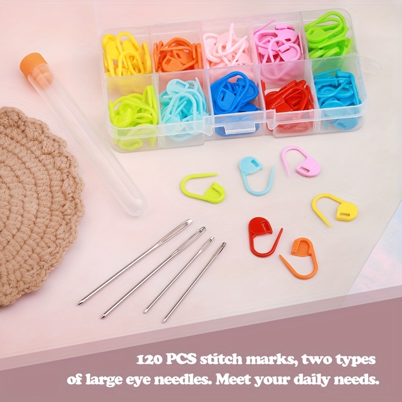 Crochet Stitch Markers Colorful Locking Stitch Markers - Temu