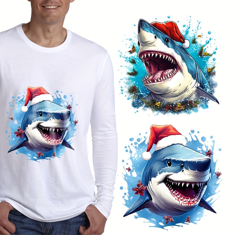 1pc Cool Shark Heat Transfer Sticker For Clothing, Festival Designs DIY  Iron On Transfer Stickers For T-shirts Jeans Jackets