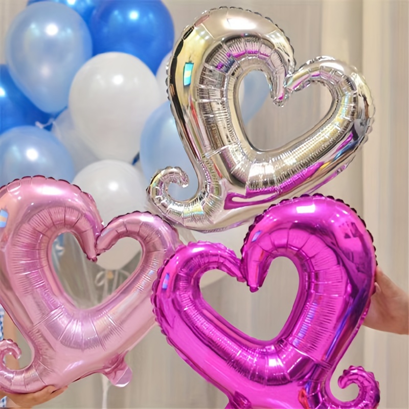 10pcs-18 Inch Aluminum Foil Heart Shaped Party Decoration For Weddings,  Birthday & Proposals