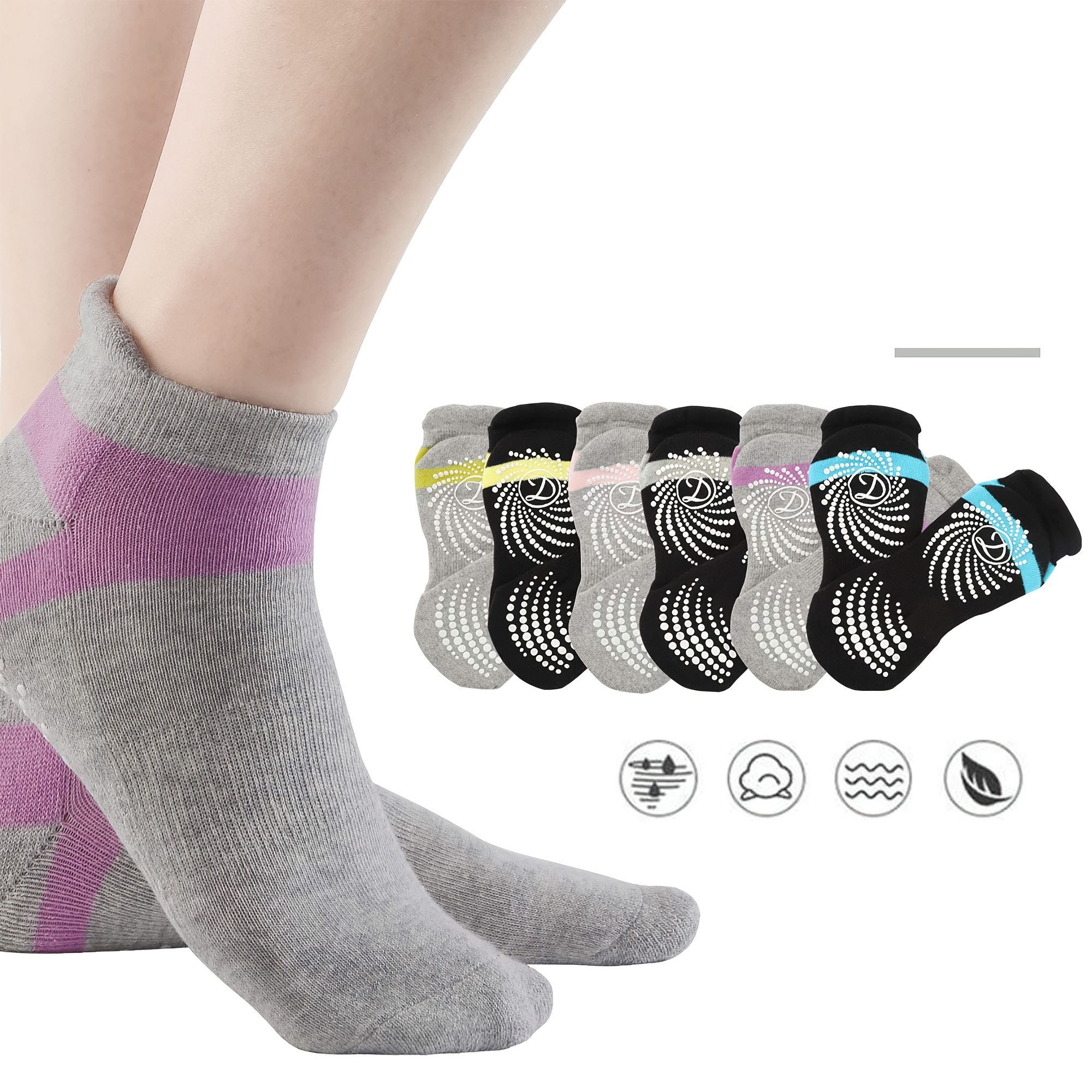 Trampoline socks Non Slip Yoga Socks with Grips Women Anti-Skid