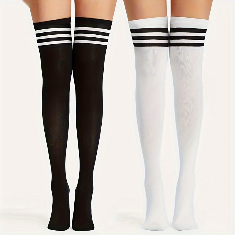 Simple Solid Thigh High Socks College Style match Knee Socks - Temu Canada