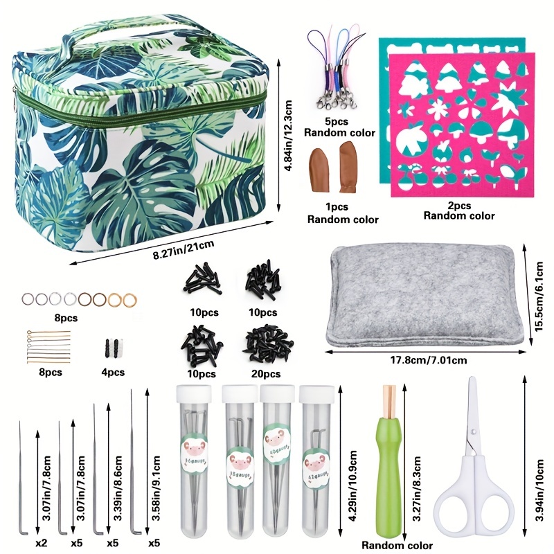 Needle Felting Kit With Exquisite Storage Box, Needle Felting Starter Kit  with 2Pcs Doll Material Bag, Needle Felting Needles, and Wool Felting