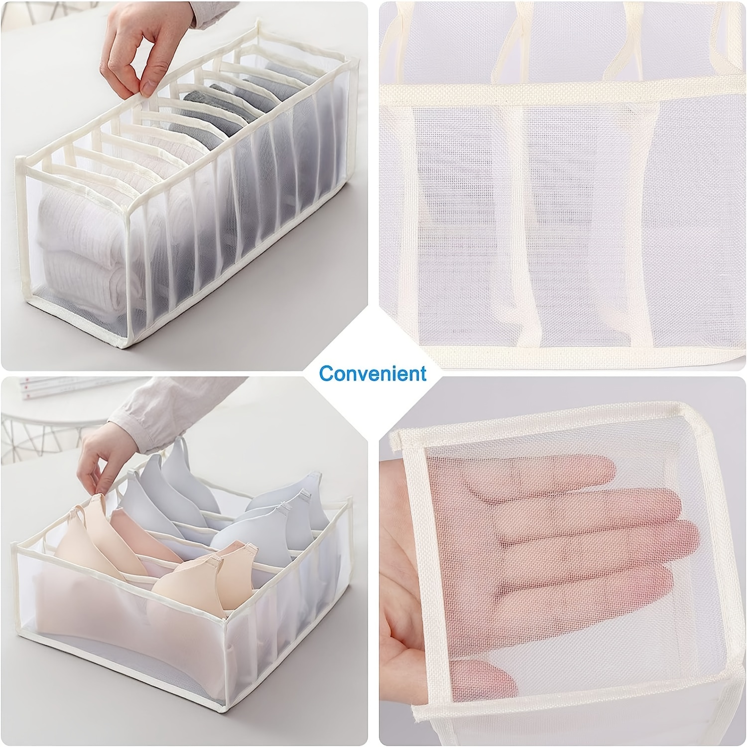 Sock Underwear Drawer Organizer Dividers Foldable Fabric - Temu