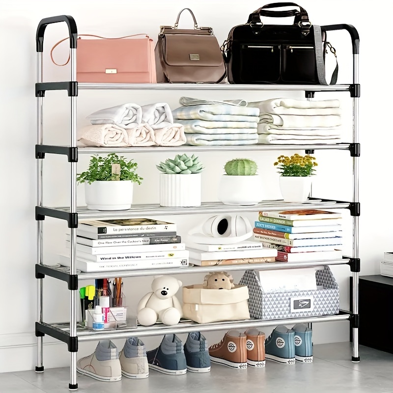 1pc, 6-Tier Large Capacity Shoe Rack For More Than 20 Pairs Shoe, With  Topper Storage Shelf, Plastic Shoe Rack For Living Room Entrance Dormitory,  Spa