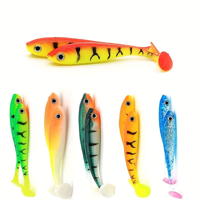 Fishing Lures 3d Eyes Soft Lure T Tail Artificial Silicone - Temu