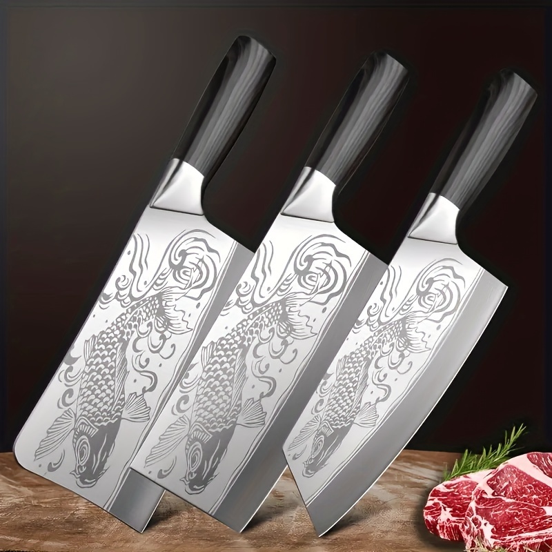 1pc 7.9in/20cm Stainless Steel Meat Cleaver Knife Heavy Duty Chef