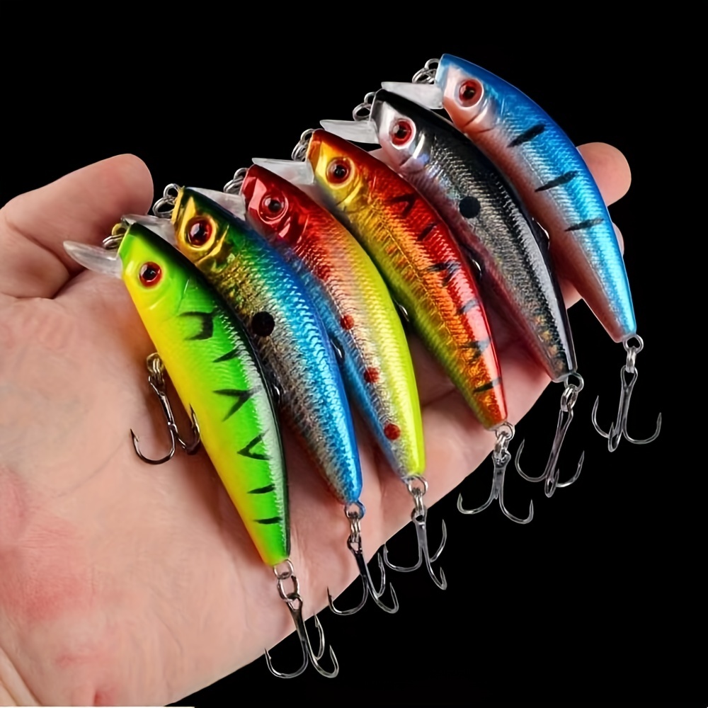 Minnow Fishing Lure Trolling Plastic Hard Wobbler Bait 3d - Temu