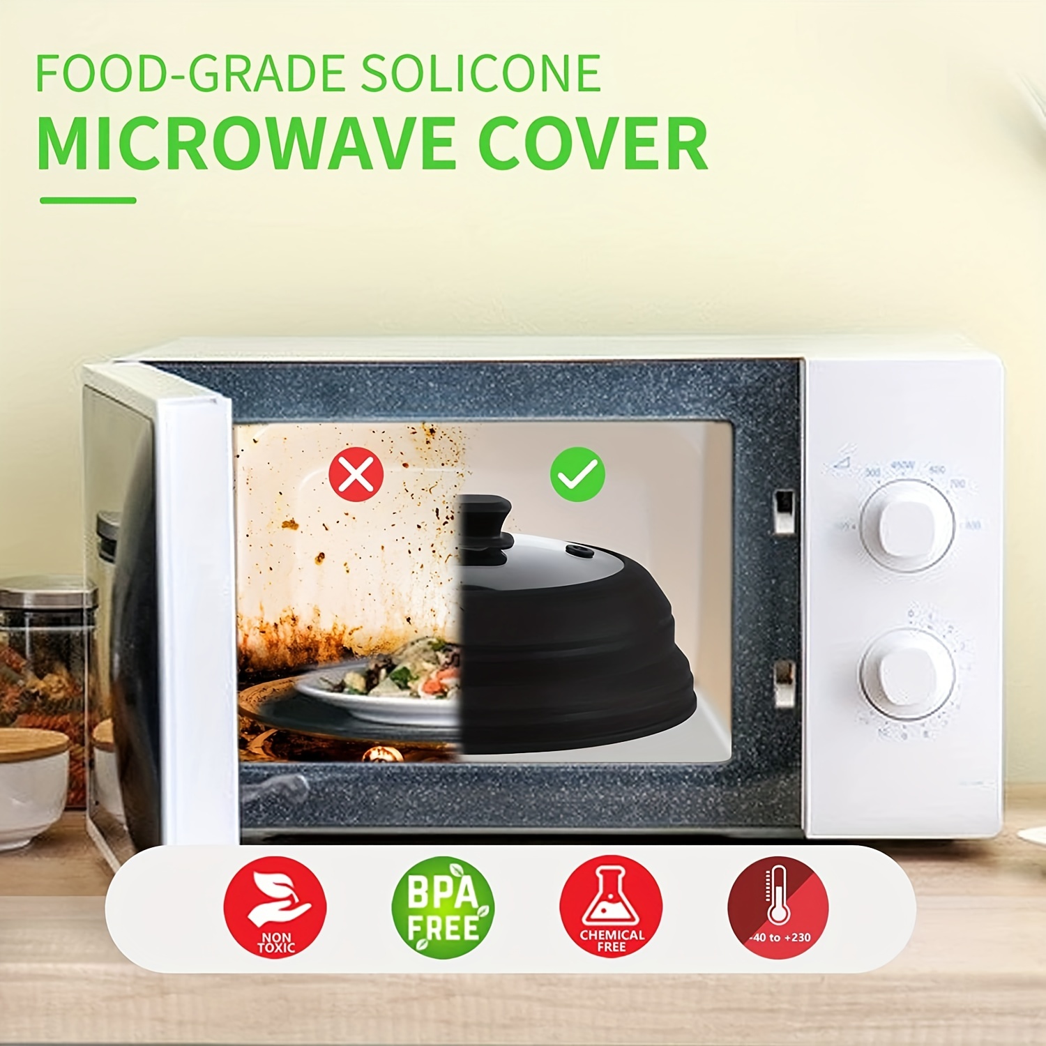 Microwave Splatter Cover, Glass Microwave Cover For Food Bpa Free, Foldable Microwave  Plate Cover Silicone Splash Guard Microwave Food Cover - Temu