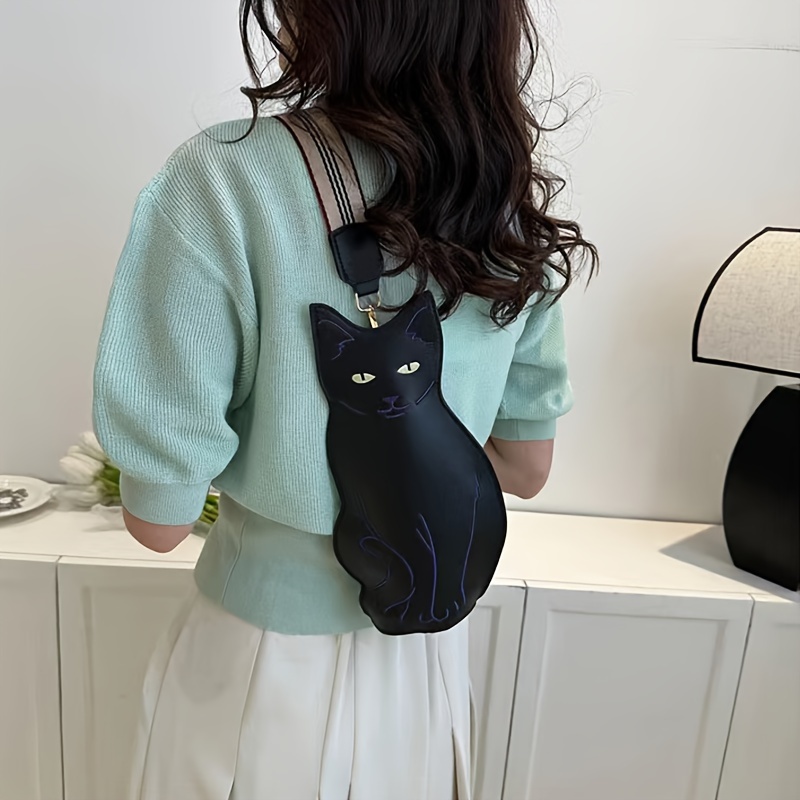 かわいい猫の形のチェストバッグ、かわいい漫画のクロスボディバッグ、レディースファッションスリング電話財布