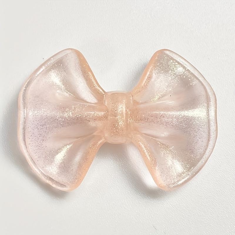 10pcs Luminous Fine Flashing Dumpling Leather Bow Beads for DIY