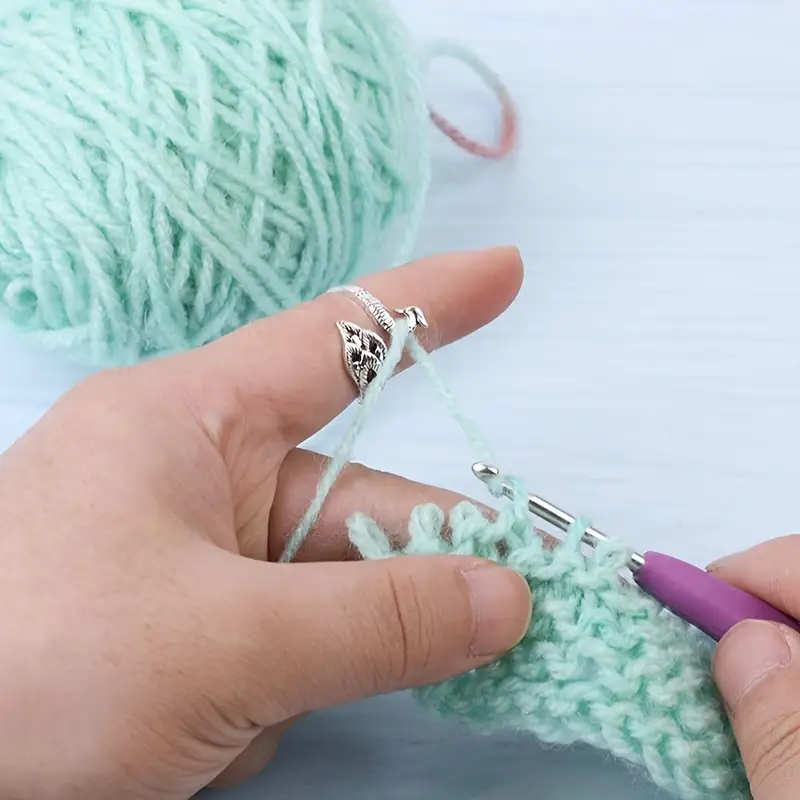 Adjustable Crochet Loop Knitting Accessories Retro Yarn Ring - Temu