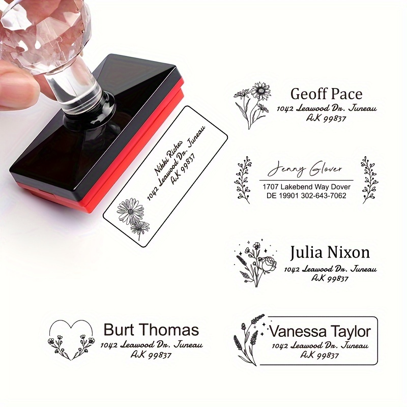 Personalised Self Inking Rubber Stamp Custom Business Name Address LARGE