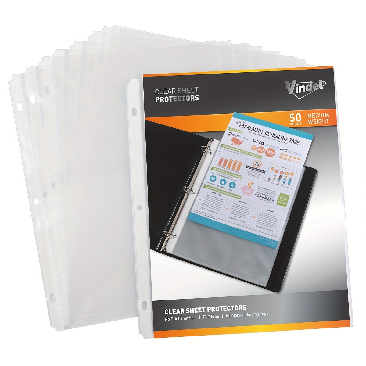 Sheet Protectors For 3 Ring Binder Clear Heavy Duty Page - Temu