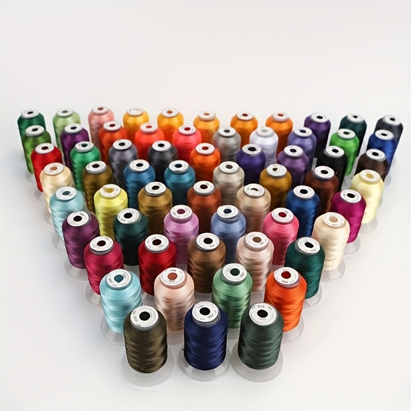 63 Colors Machine Embroidery Thread Set Plus Thread Stand Rack Compatible  with Brother Babylock Janome Singer Machines