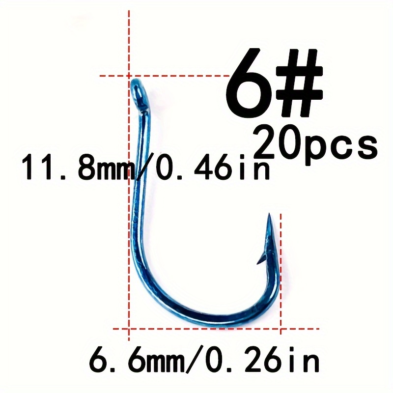 Size 2# 20# Iseni Fishing Hook Blue Barbed Fishing Hook - Temu