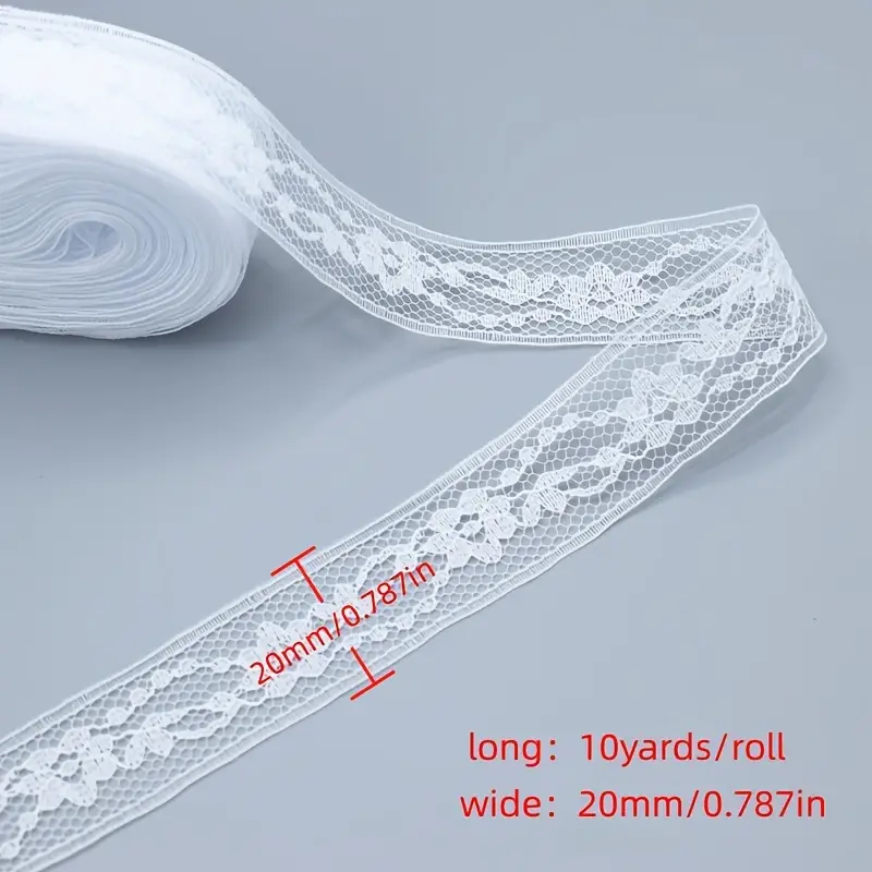 10 Yards White Lace Ribbon African Lace Fabric Diy Webbing - Temu