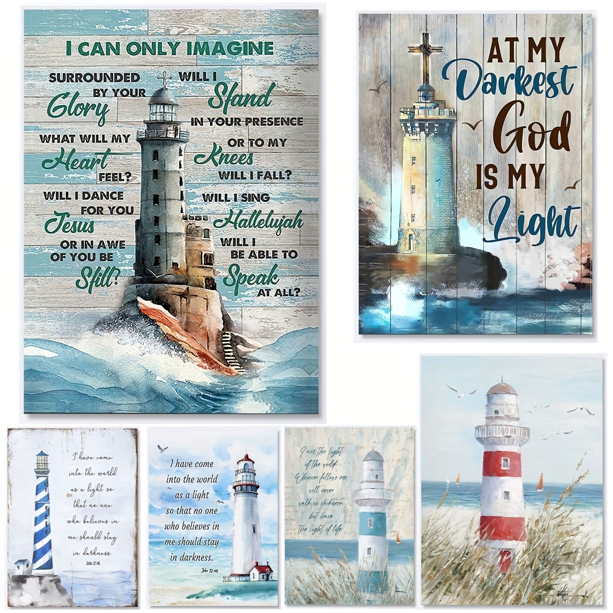 Nautical Lighthouse Bible Verses Wall Decor Aqua Canvas Print Pictures  Beach Themed Bathroom Decorations Christian Scripture Wall Art With  Inspirational Quotes Unframed Temu Australia