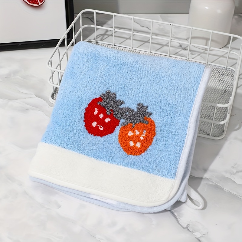 Cute Embroidered Hand Towel Household Coral Fleece Hand - Temu