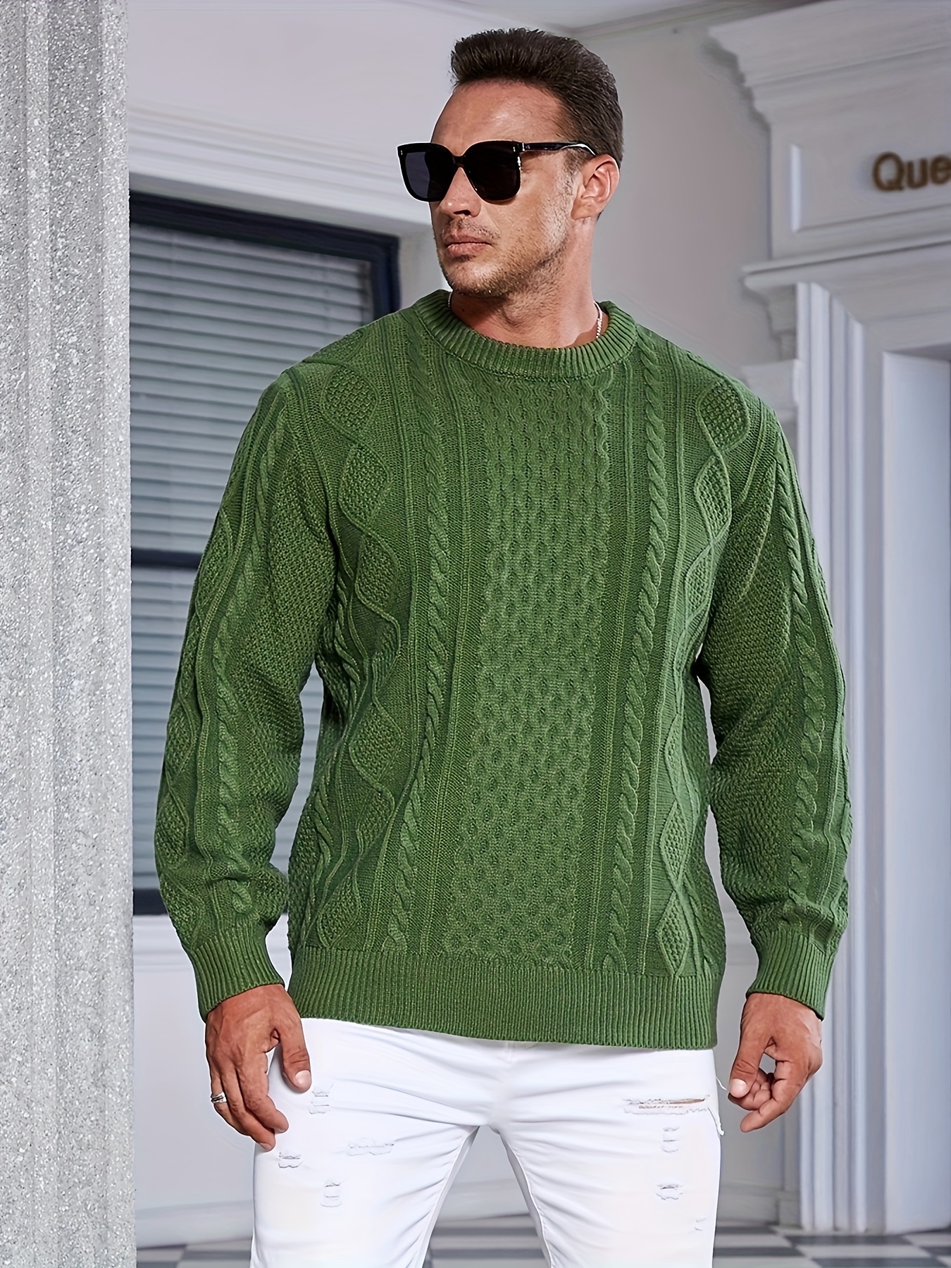 Argyle Sweater For Men - Temu