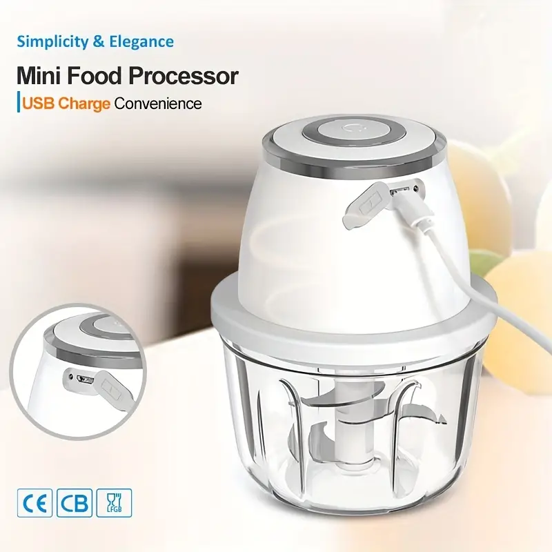 Powerful 304 Stainless Steel Portable Electric Food Chopper Processor 350ml  Mini Usb Wireless Handheld Garlic Slicer For Vegetables Meat, Save More  With Clearance Deals