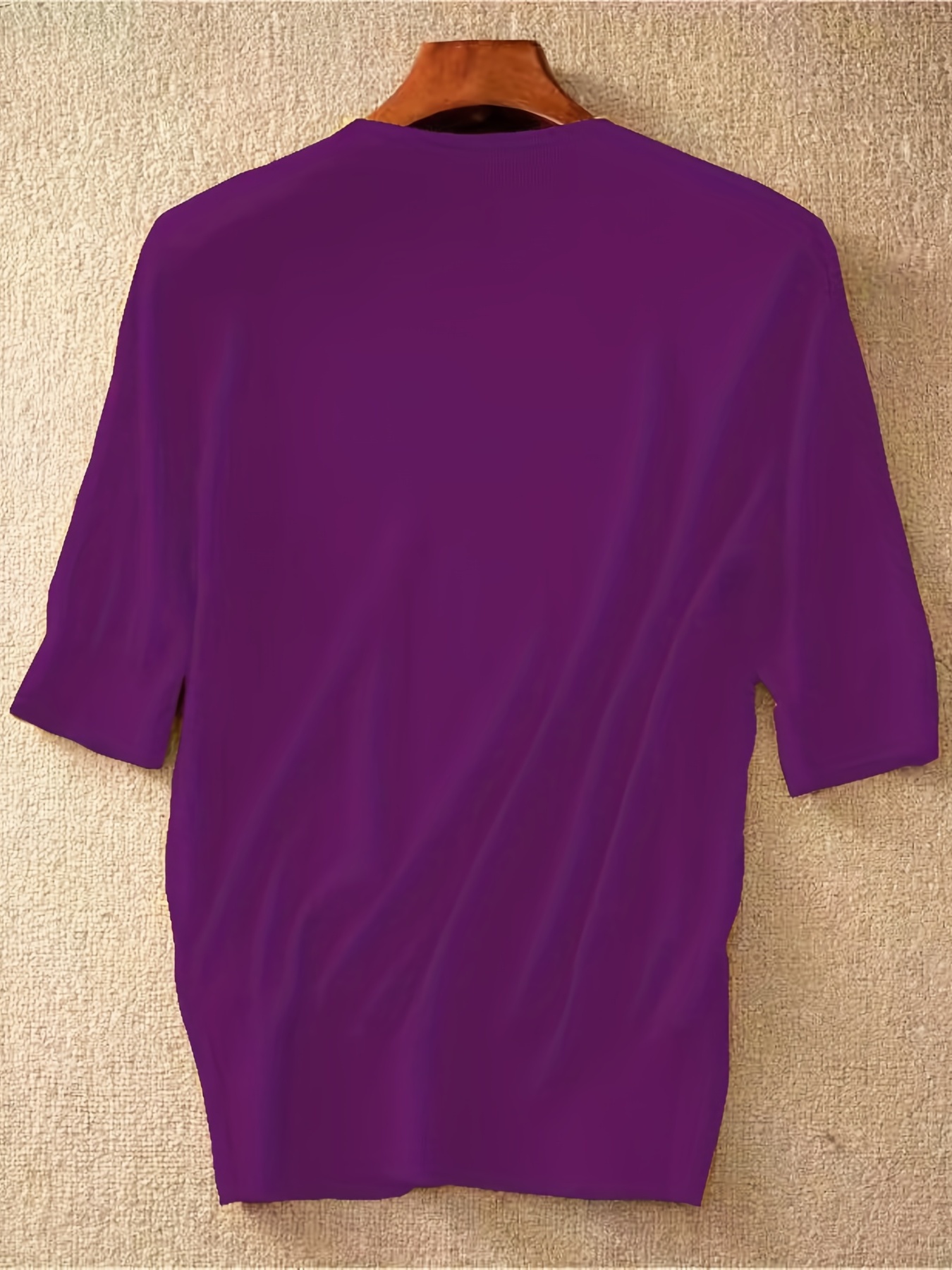 Plain Round Neck Half Sleeve Fuchsia Pink T-Shirt