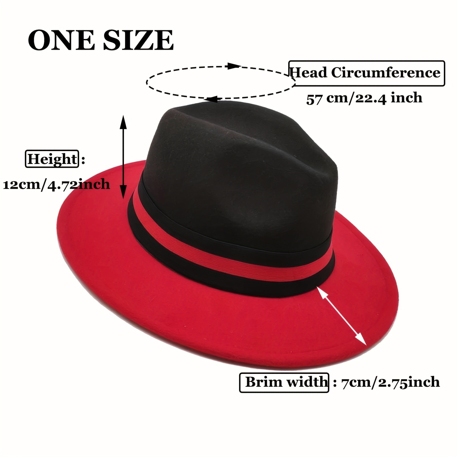 Wide Brim Fedora Hats for Women and Men Classic Felt Panama Hat Men's Two  Tone Dress Hat with Band at  Men's Clothing store