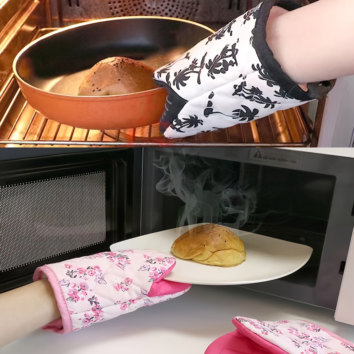Kids Oven Mitts Floral Oven Mitt Oven Mitts Kitchen Gloves Insulated Oven  Mitts Baking Accessory Heat Proof Glove Oven Glove 