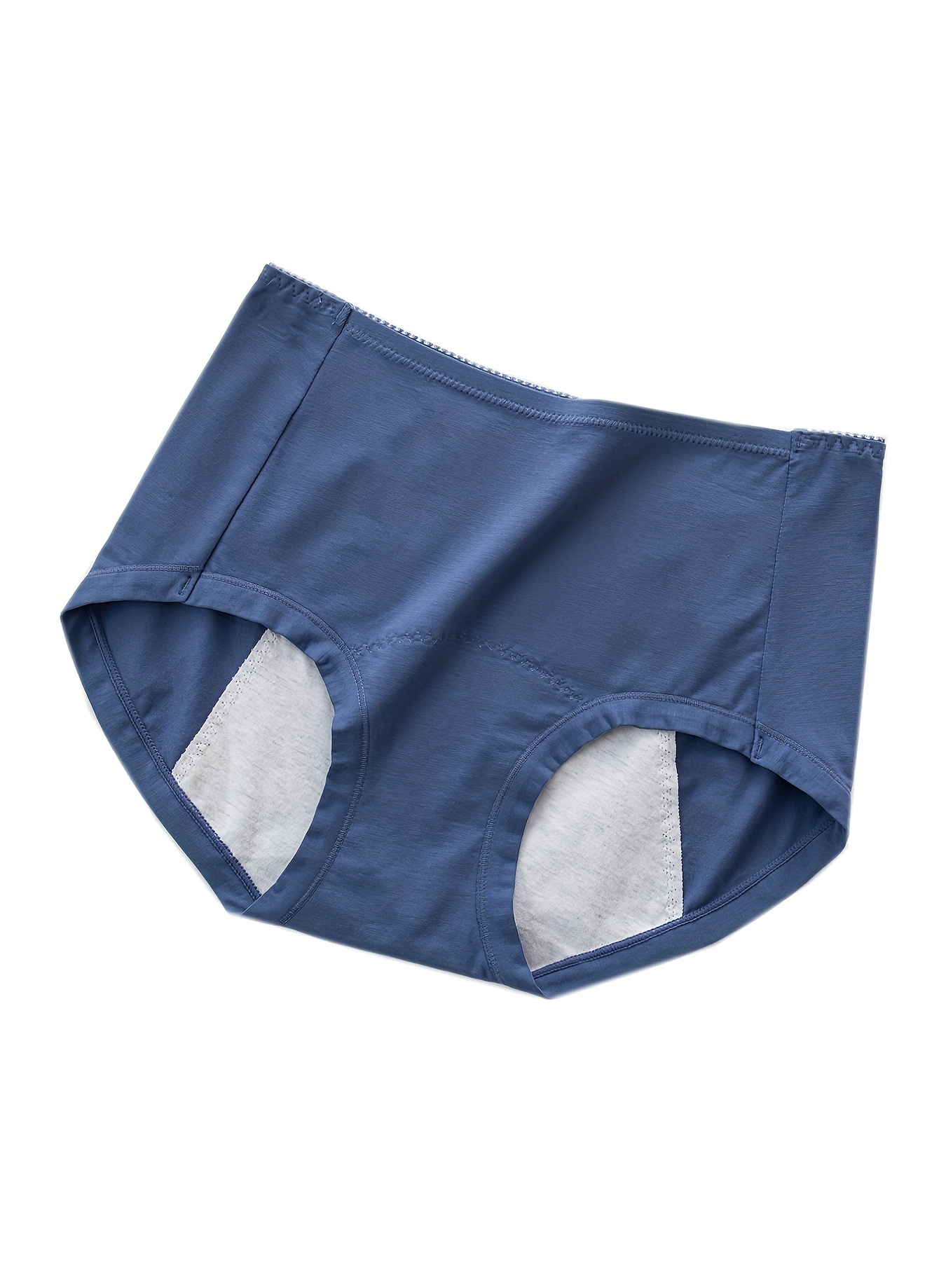 Womens Boxer Briefs Underwear Anti Side Leakage Cotton Mid Waist Lace Briefs  Panties Black M 