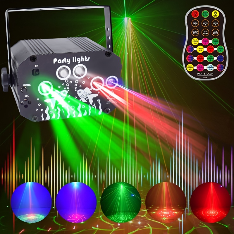 Disco Party Lights, Portable DJ Laser Lights, Stage Lights With Remote  Control, Lighting Effect Modes - Voice Control, Flash And Automatic,  Suitable F