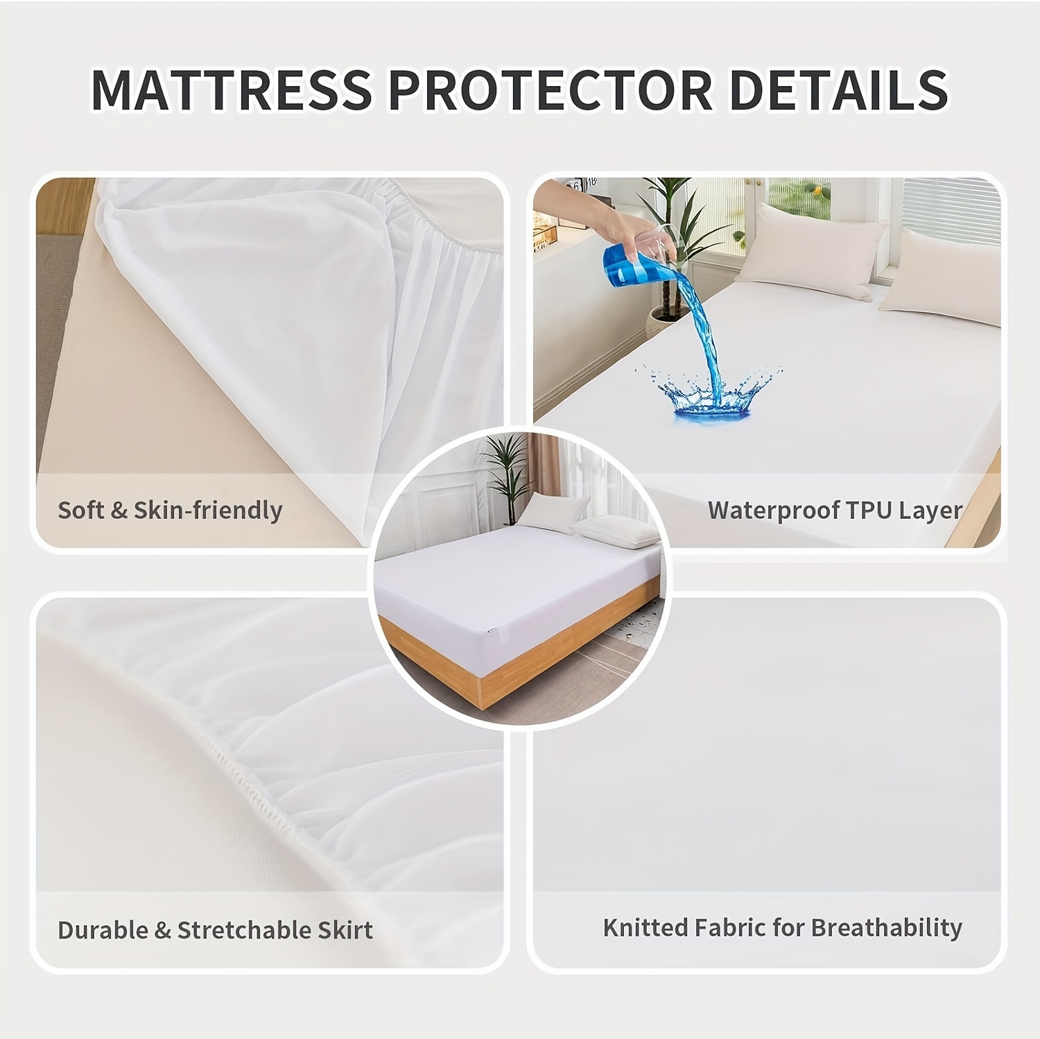 Waterproof Mattress Protector Washable Urine-Proof Stretchable Bed Cover  Sheets