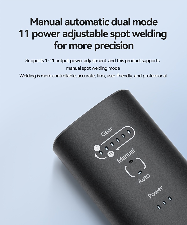 1pc battery spot welder handheld spot welder 11 gear adjustable automatic and manual modes battery welder for 18650 battery welding nickel sheets iron stainless stee details 7