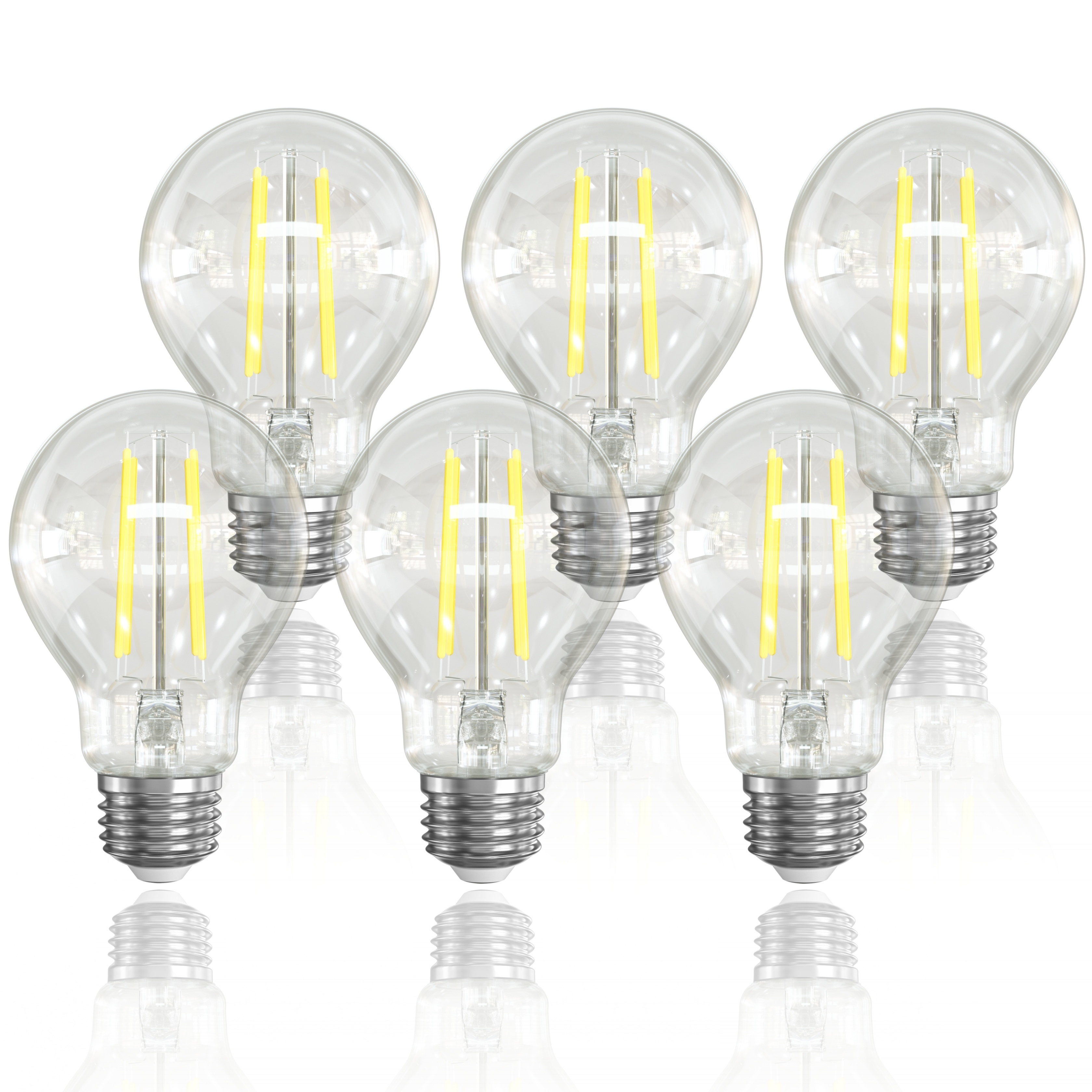 Dimmable T10 LED Bulbs,4000K Daylight White,6W Tubular Light Bulb, Edison  LED Bulb 60 Watt Equivalent,E26 Medium Base 600LM, Clear Glass