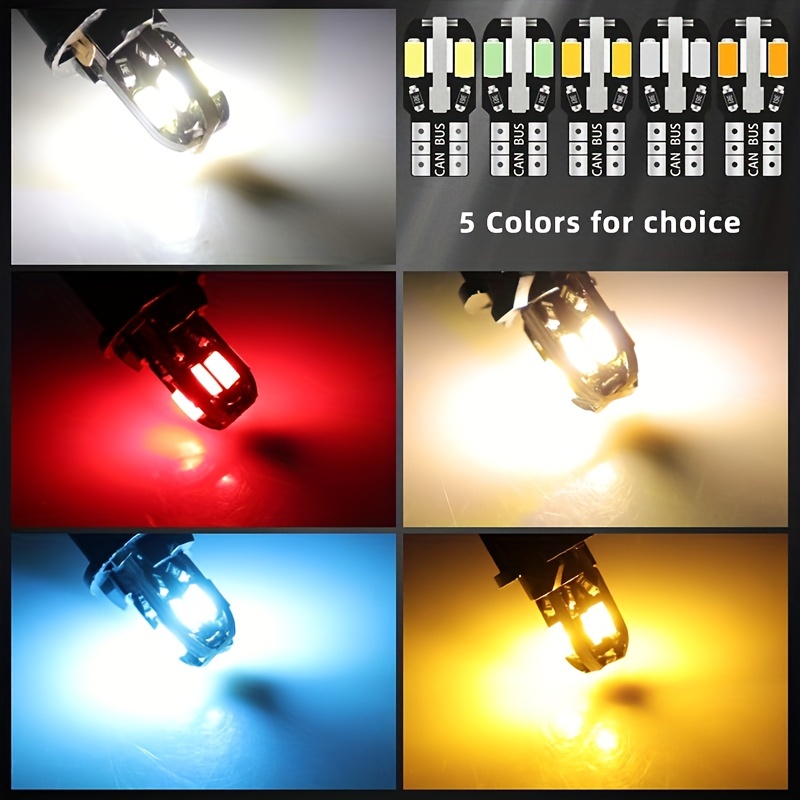 2 X LED Lampade T10 ROSSO Lampadine Luci Per Targa e Posizione MODELLISMO  W5W