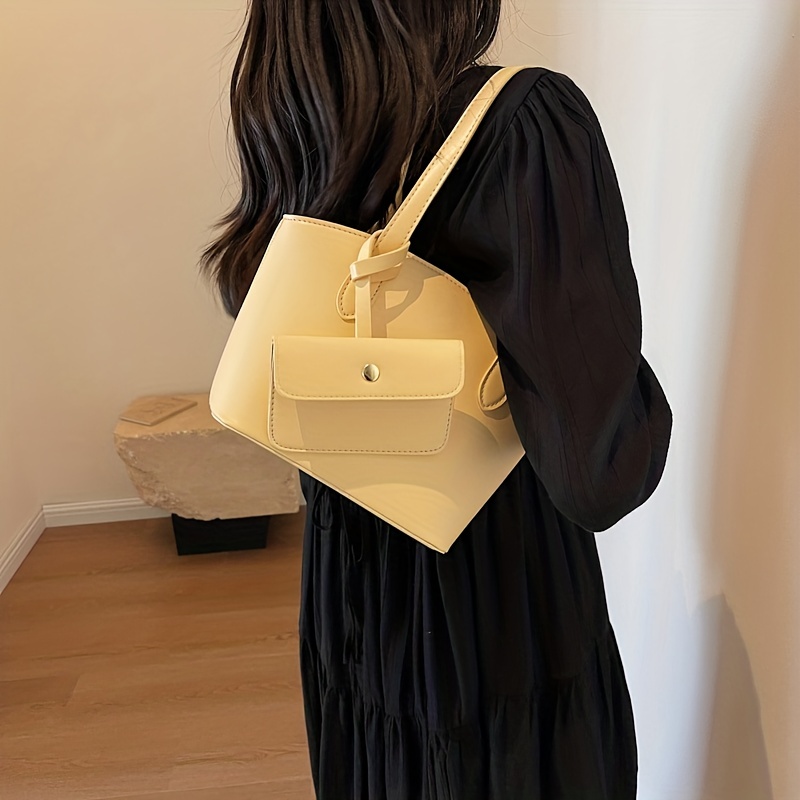 Minimalist Satchel Bag Solid Handbag for Work