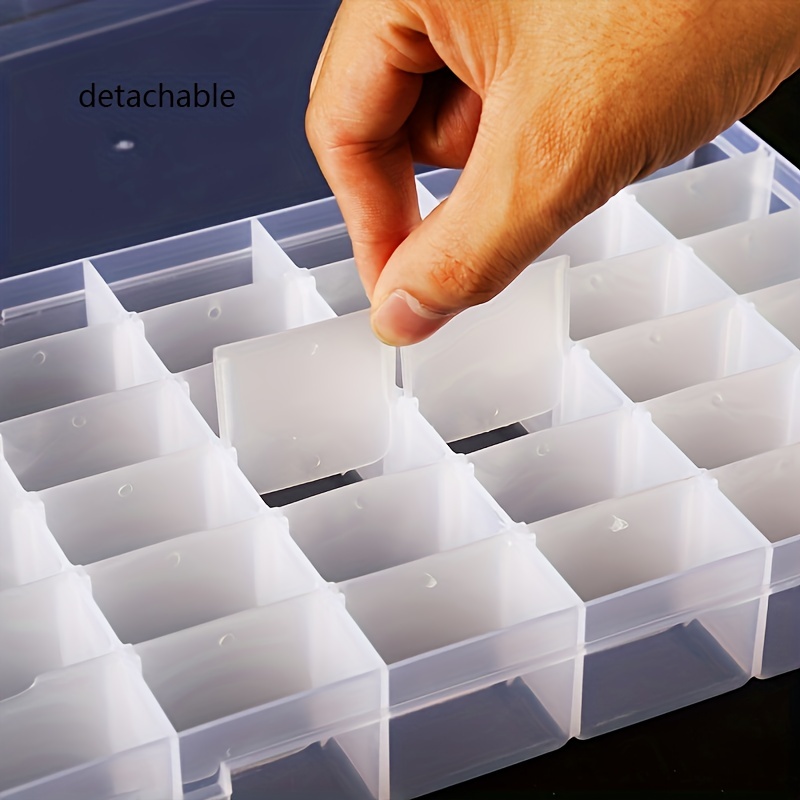 36 Grids Clear Plastic Jewelry Box Organizer Storage Container with  Removable Dividers (36 Grids - Clear)