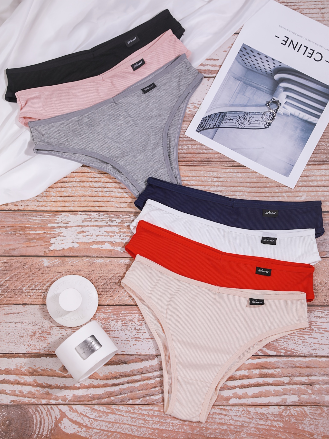 7pcs/set Nylon Girls' Underwear In Multiple Colors
