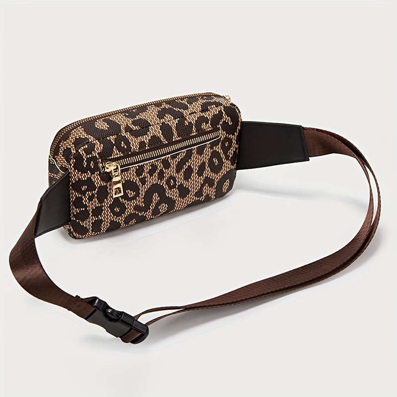 Leopard Pattern Chest Bag, Sports Running Fanny Pack, Fashion Faux Leather Belt  Bag Purse - Temu