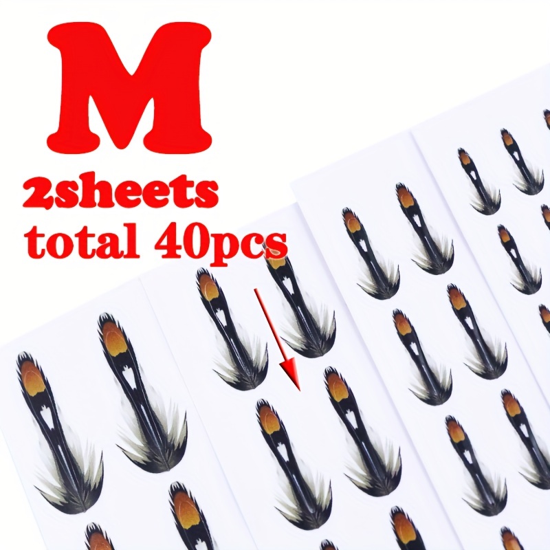 2 Sheets Artificial Flies Tying Sticker, Bait Making Materials For Wet Flies