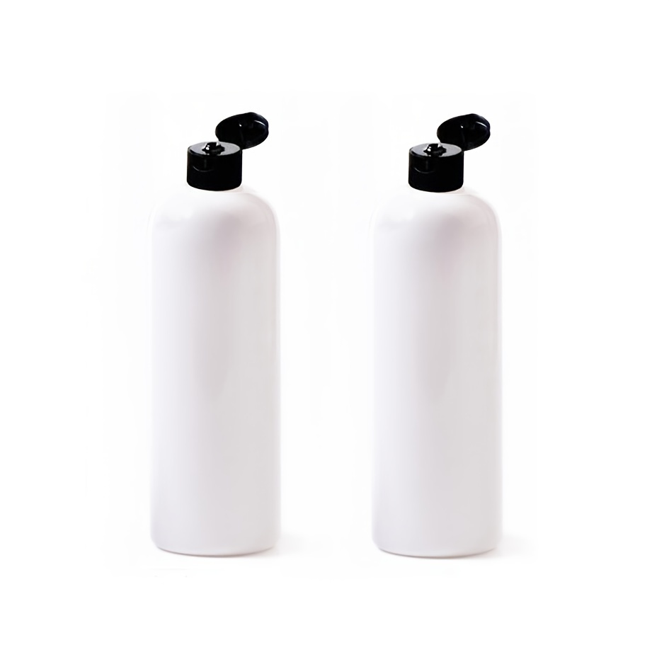 16oz Plastic HDPE White Bottle With Flip Cap BPA Free Latex Free Food Grade Great For Shampoo Body Wash Sauce And More