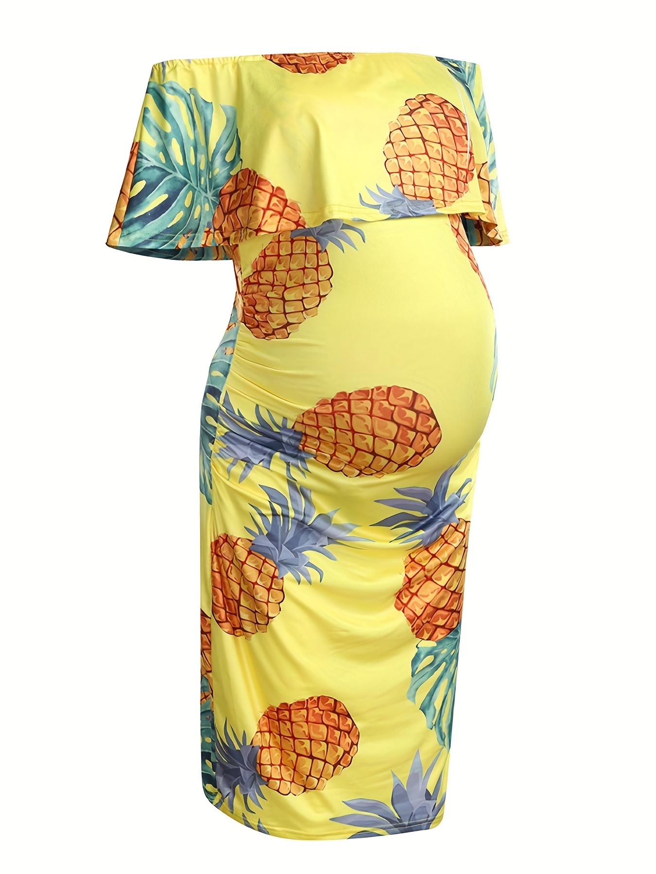 Off The Shoulder Ruffle Maternity Dress, Boho Style