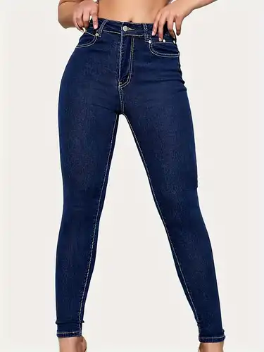 Jeans Mezclilla Cintura Alta Levantan Cadera Pantalones - Temu Chile