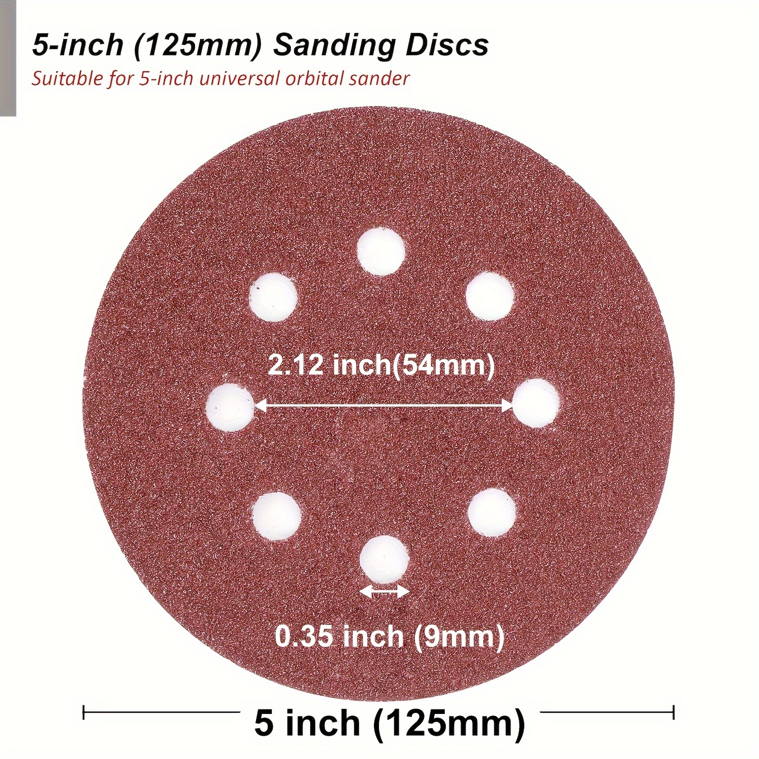 Sanding Disc 8 Hole Hook And Loop Sandpaper - Temu
