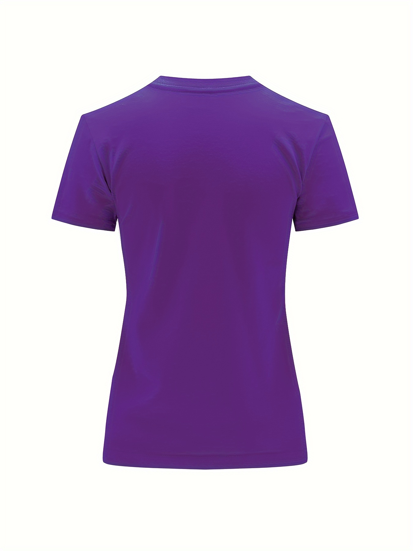 Solid Crew Neck T-Shirt, Casual Short Sleeve Top For Spring & Summer, Women'S Clothing